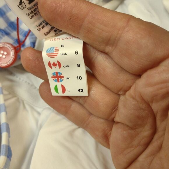 Red Carter In Stitches Maillot Periwinkle Size Smal one piece Swimsuit - New - Picture 6 of 6